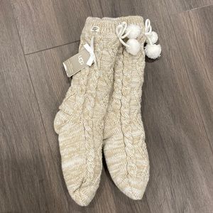 UGG Pom Pom Fleece Lined Crew Sock